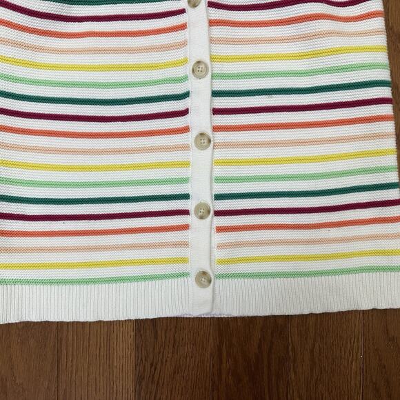 Ann Taylor LOFT Womens Knit Sleeveless Crop‎ Rainbow Striped Sweater Size Large - Picture 4 of 7